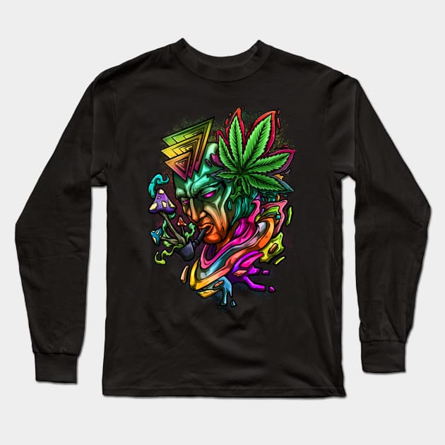 Psychedeslic Pipe Long Sleeve T-Shirt by XXII Designs